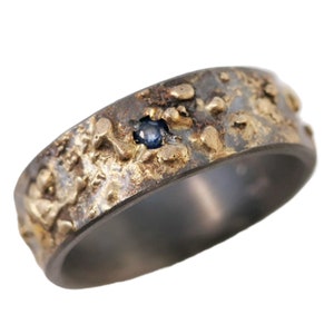 gemstone wedding band gold silver, constellation ring, gold fusion ring, mens wedding band viking wedding ring, unique mens engagement ring