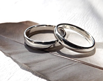 Anillos de compromiso de ajuste cómodo en plata de ley