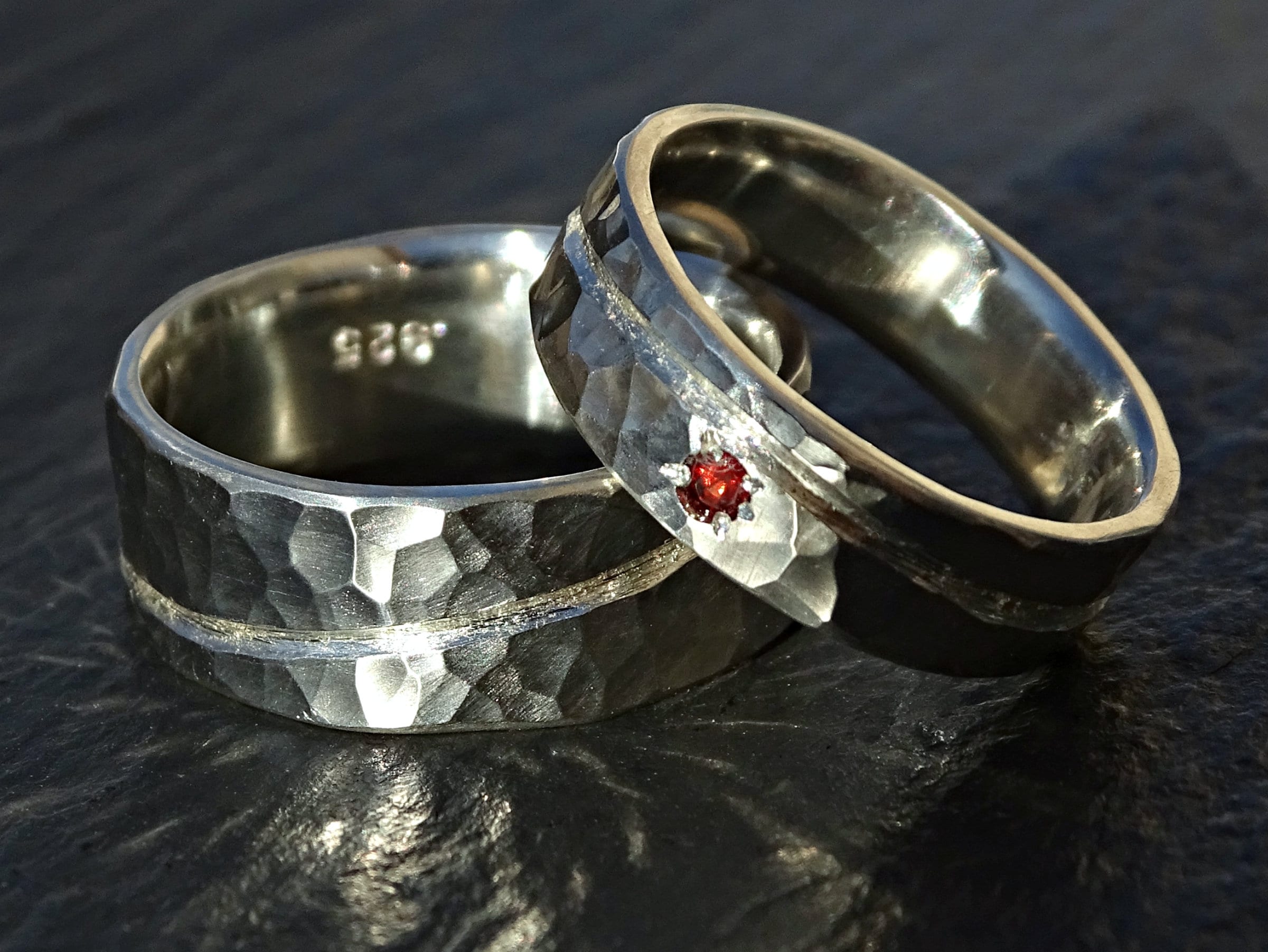 Unique wedding bands silver matching promise rings silver Etsy