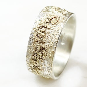 Gold Silver Fusion Ring, Handmade Sterling Silver, Unique Wedding Band