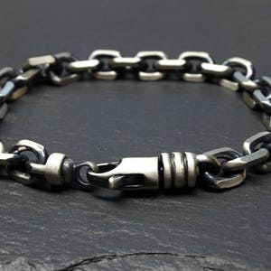 Heavy Mens Bracelet Silver Big Chain Bracelet Men Silver - Etsy