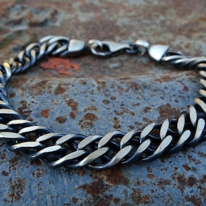 silver bracelet men, viking bracelet for men, big mens bracelet silver, silver men chain bracelet, heavy chain bracelet men jewelry