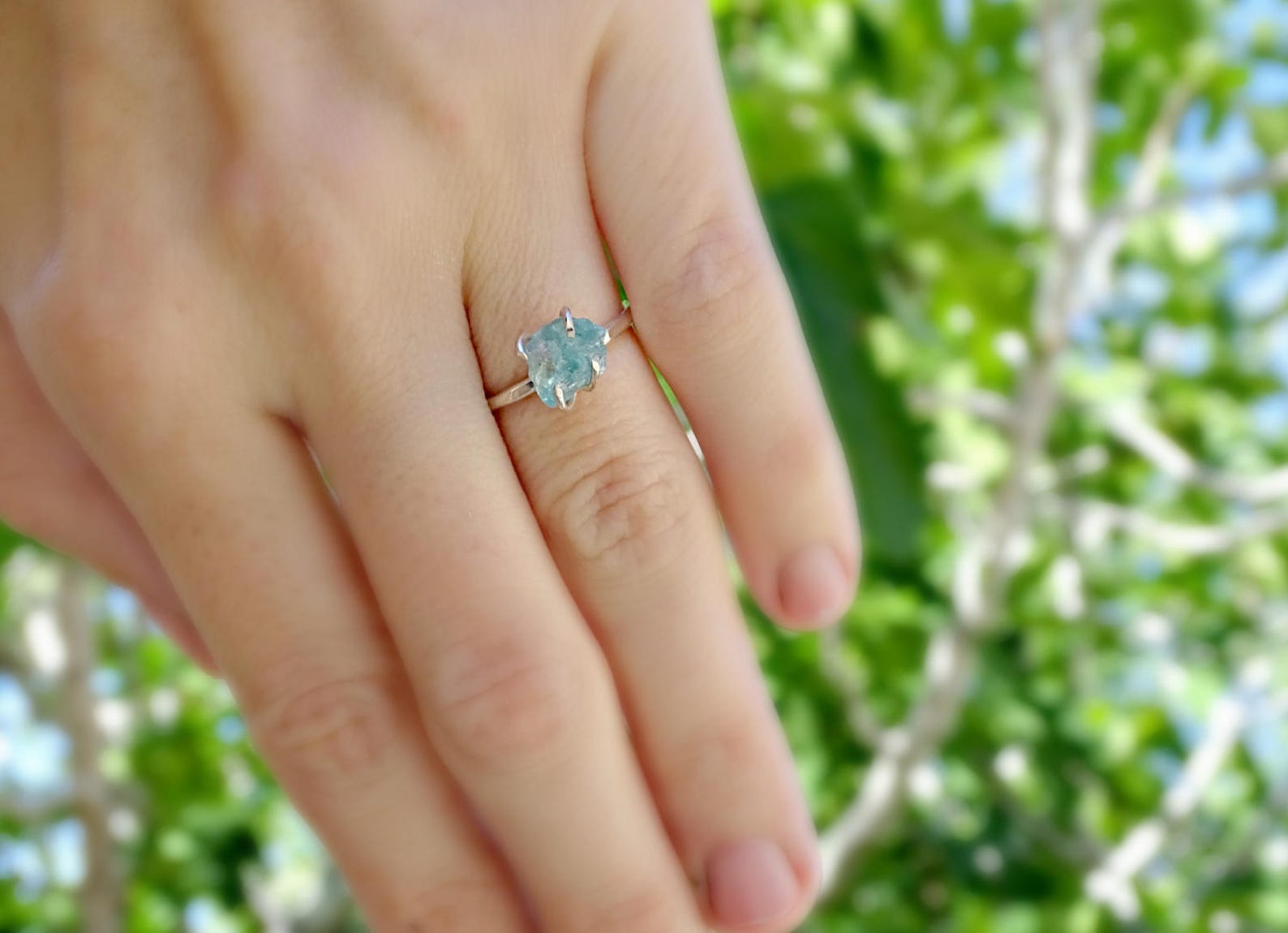 Raw Stone Engagement Ring Crystal Crystal Ring Rough Crystal Etsy