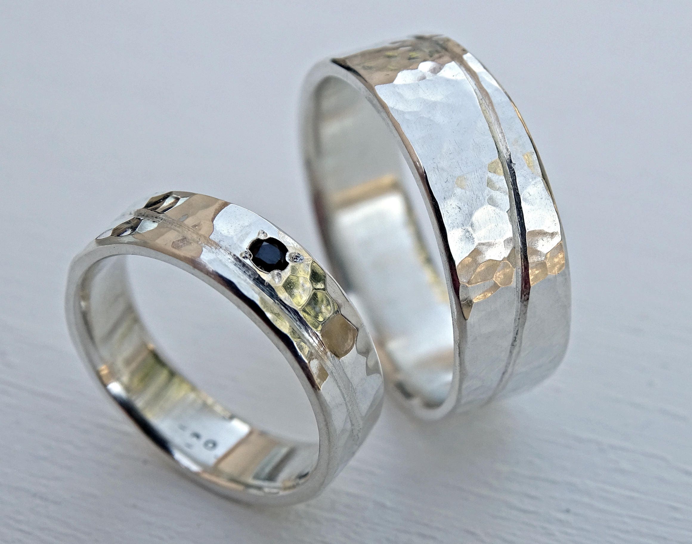  Unique  wedding bands  silver matching promise rings  silver 