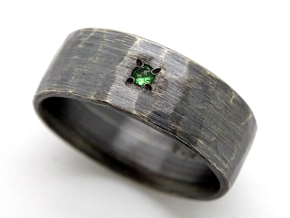 Rustic Mens Ring Band Rustic Wedding Ring Silver Promise Ring Etsy