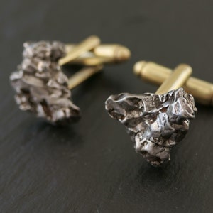 meteorite cufflinks, Campo Del Cielo meteorite cuff links, nerd wedding cufflinks, groom cufflinks, handmade husband gift, best man gift