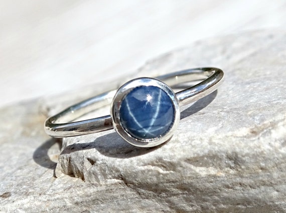 Blue star shop stone ring