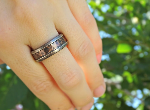 Mens copper wedding sale rings
