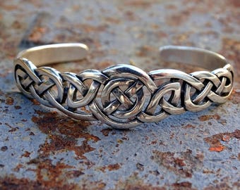 celtic cuff bracelet silver, silver mens cuff celtic knot, viking cuff for men womens celtic cuff bangle solid silver viking cuff bracelet