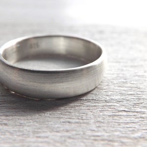 domed sterling silver band with comfort fit, silver wedding ring, simple minimalist silver wedding ring for him, unisex wedding bands