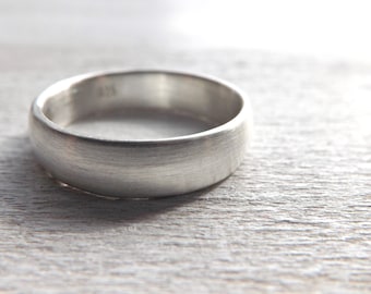 Handcrafted Domed Sterling Silver Wedding Band: Comfort Fit Ring