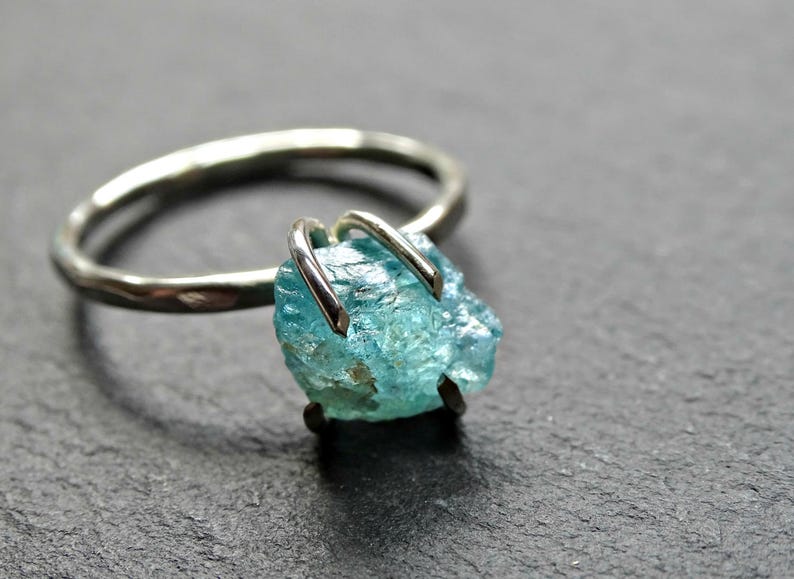Raw Stone Engagement Ring Crystal Crystal Ring Rough Crystal Etsy