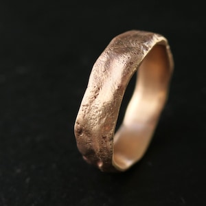 handmade bronze ring, cool mens ring molten bronze, unique bronze ring, rustic wedding band, bronze steampunk ring, bronze anniversary gift
