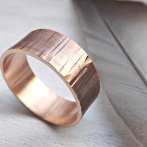 tree bark ring bronze, bronze mens ring, wood grain ring, bronze anniversary ring for him, structured ring bronze, waterfall ring bronze