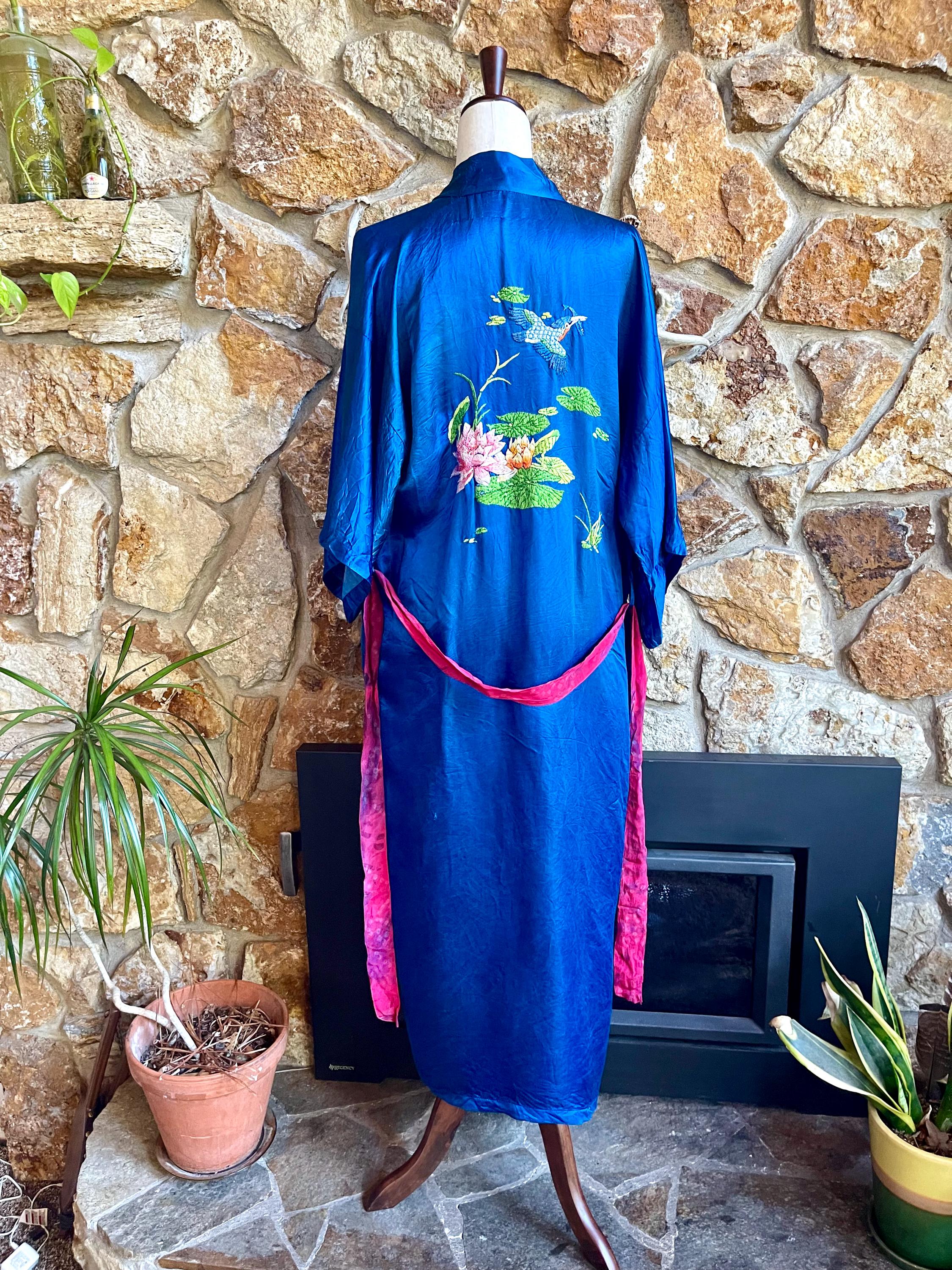 Vintage Silk Chinese Robe - Etsy Vintage Silk Chinese Robe - Etsy