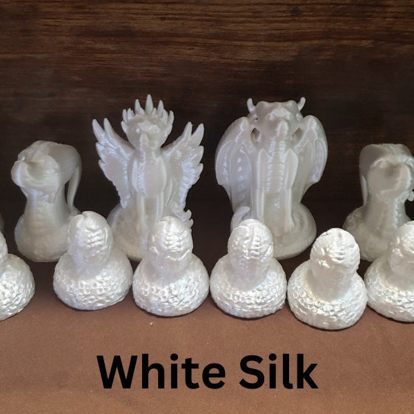 Handcrafted 3D Printed Dragon Chess Set - Complete Set of Pieces
