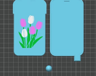 Tulips Diamond Dot Tray | STL File for 3D Printing | Digital Download