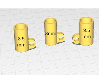 3D Printed Straw Topper Cap with Charm Hole: STL File (Digital Download) - 8/8.5/9 mm