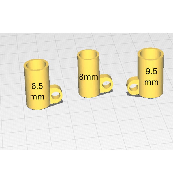 Straw Topper Cap Attachment for Charm | STL File for 3D Printing 8mm 8.5mm 9.5mm straw | straw cap | topper | Digital Download