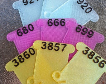 Specialty DMC Bobbins RAISED Permanent Numbers Vision Friendly Choose Your Set Cross Stitch Organizer Crafts