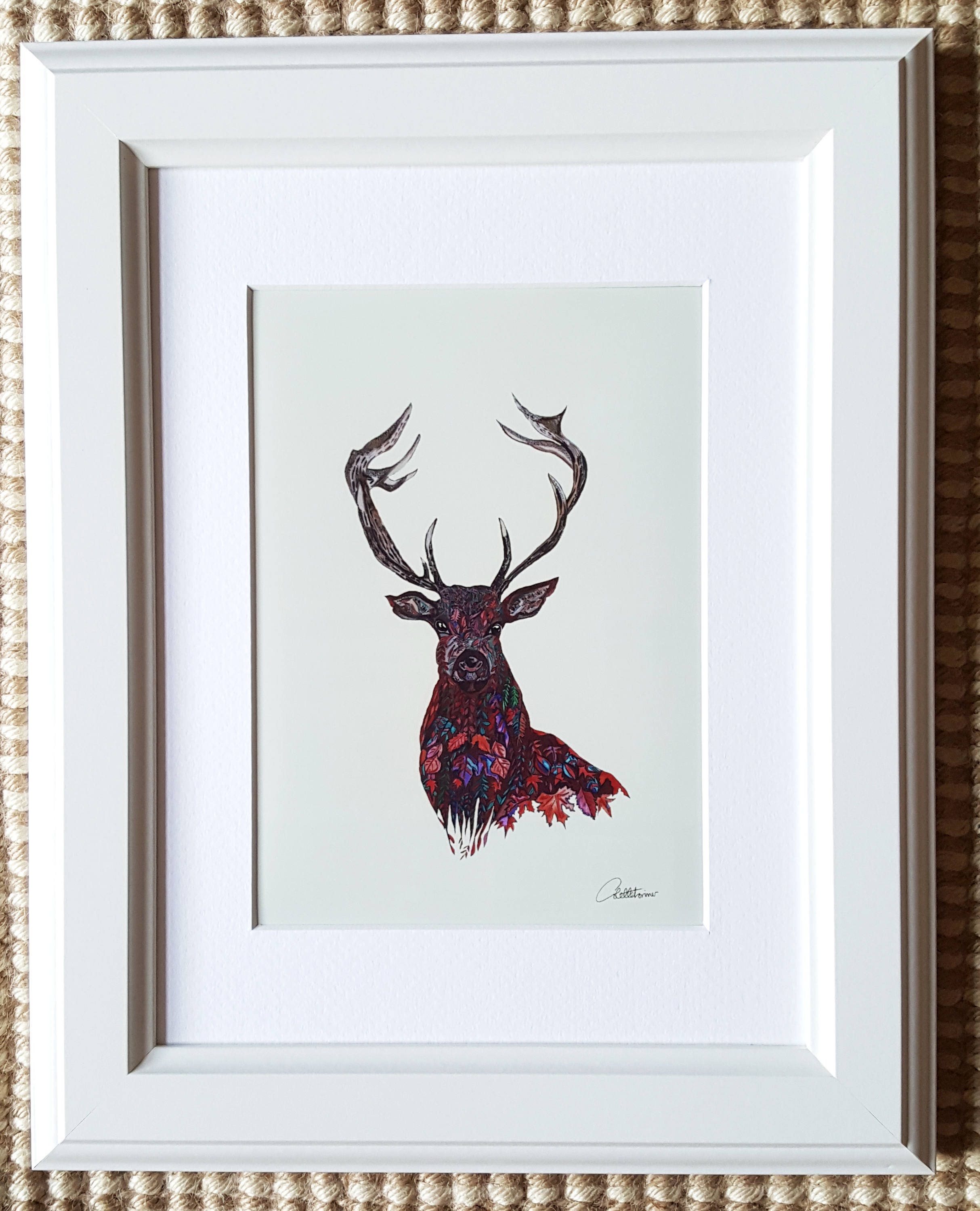 Stag Wall Art Stag Painting Stag Furnishing Stag Etsy