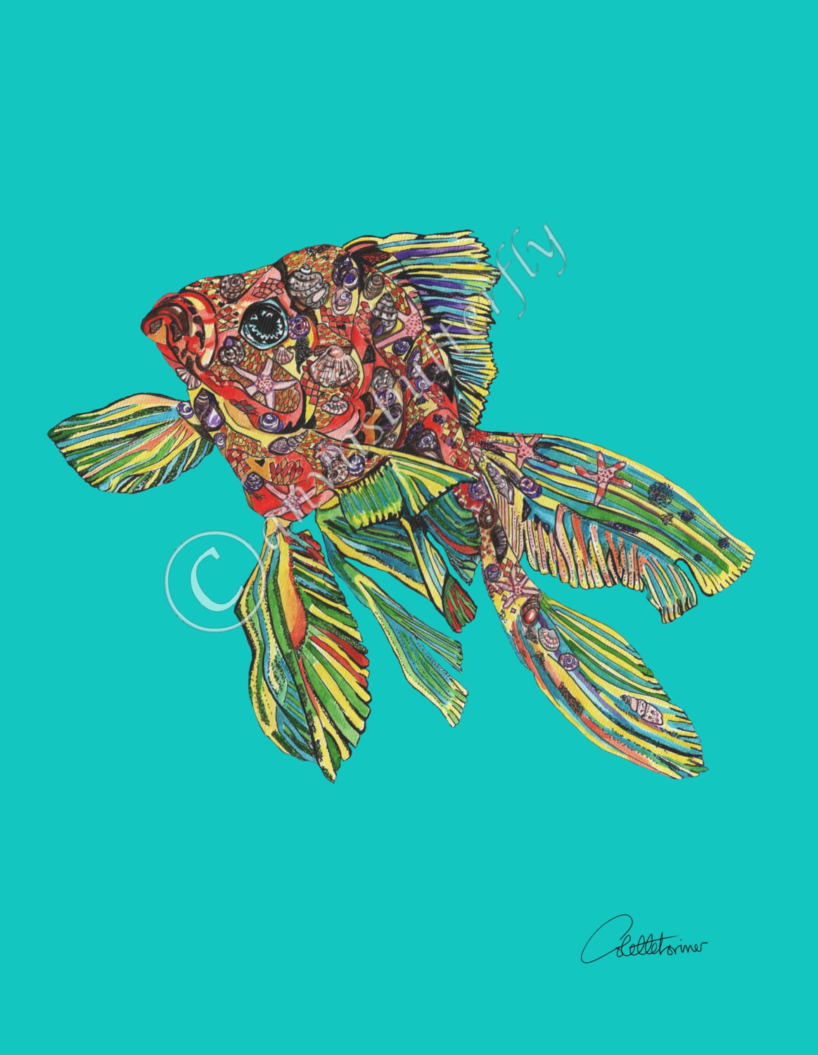 Fish Wall Art Fish Picture Fish Wall Decor Colourful Fish Art Etsy