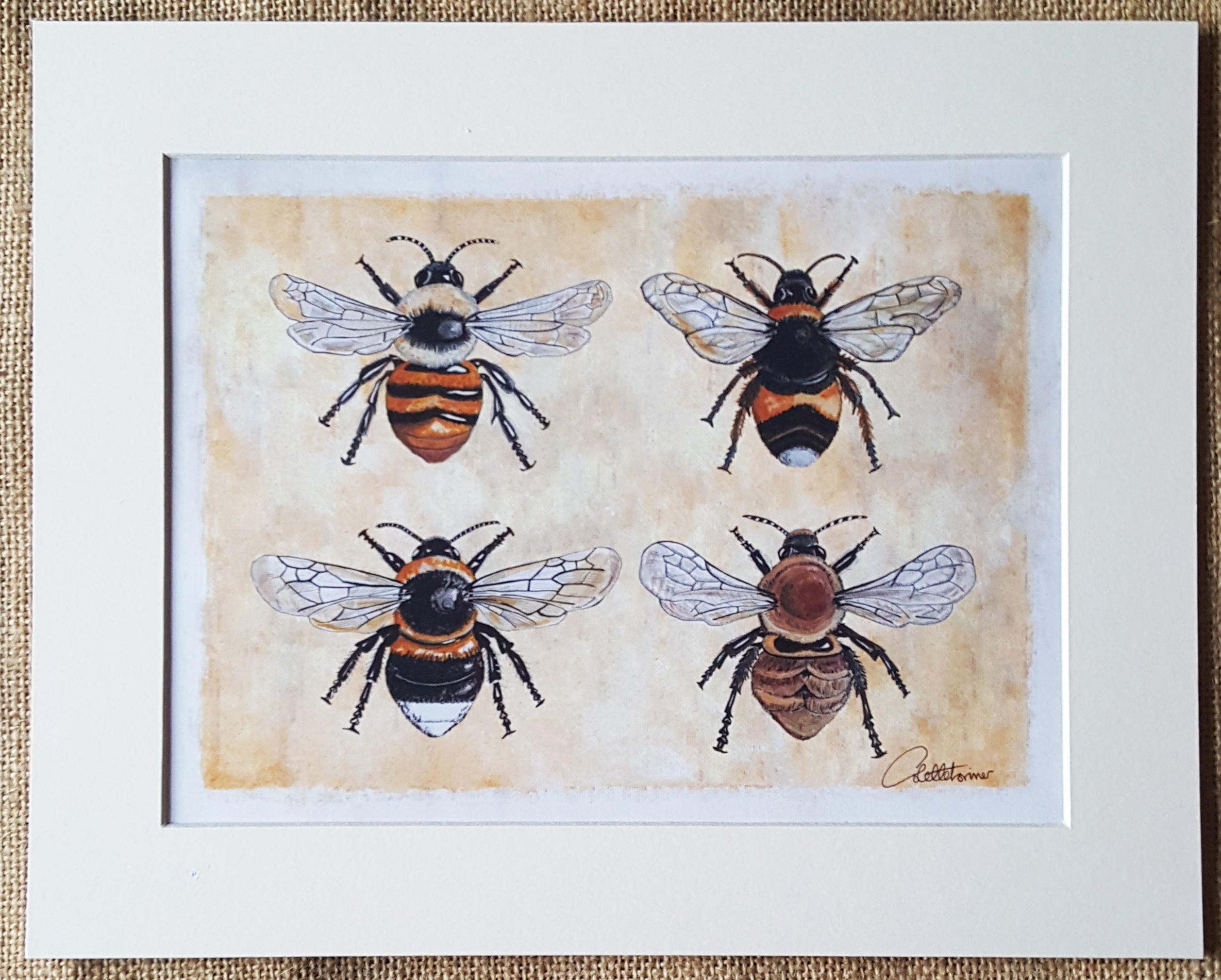 Bee Print Bee Wall Art Bee Painting Bees in mount Bee Artwork | Etsy