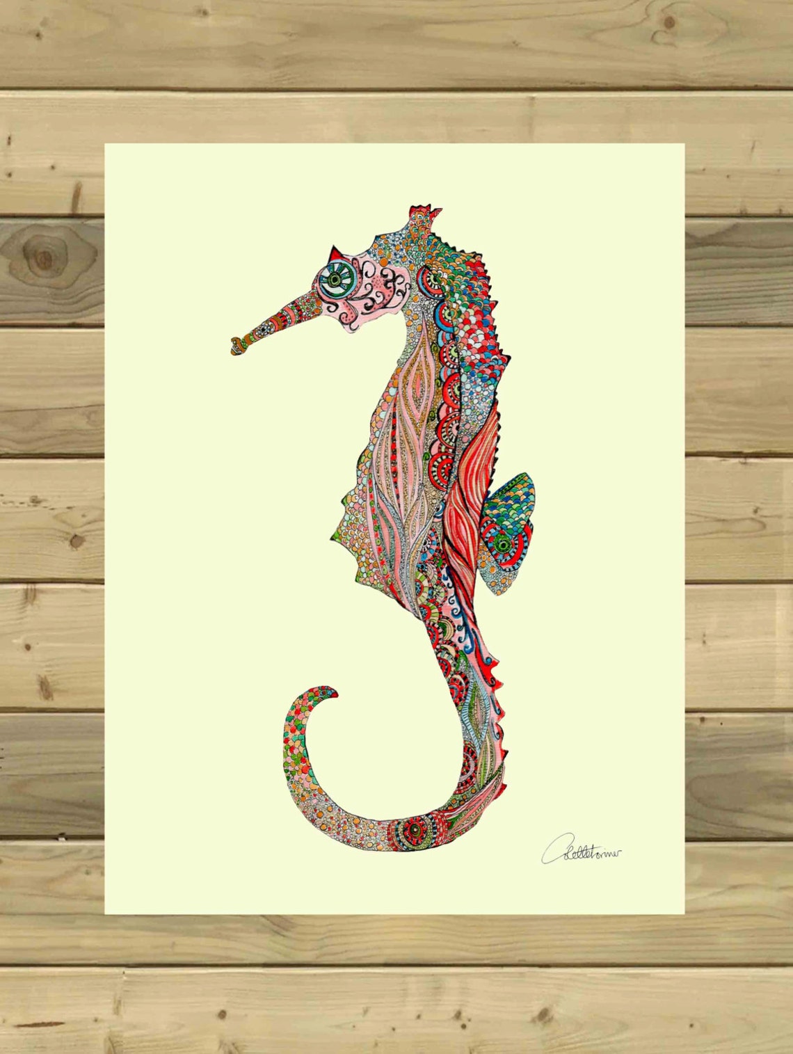 Seahorse Wall Art Seahorse Wall Decor Nautical Print Nautical Etsy