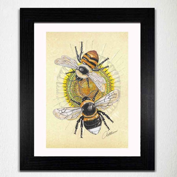 Bees PrintPicture of BeesBee Artwork Bees image to print | Etsy