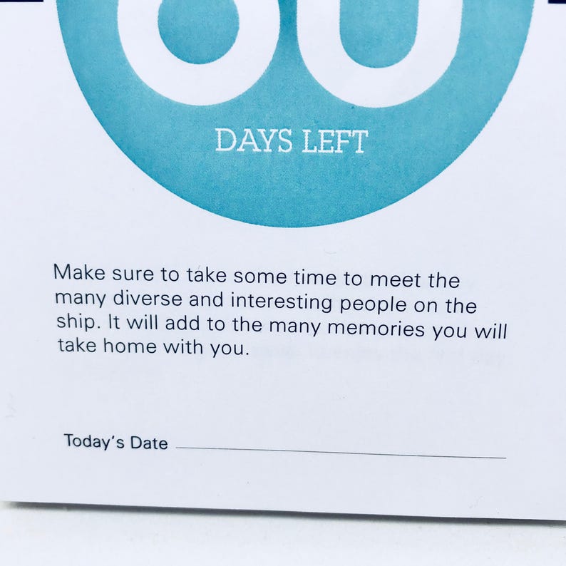Countdown to Cruise a 60-Day tear-off calendar