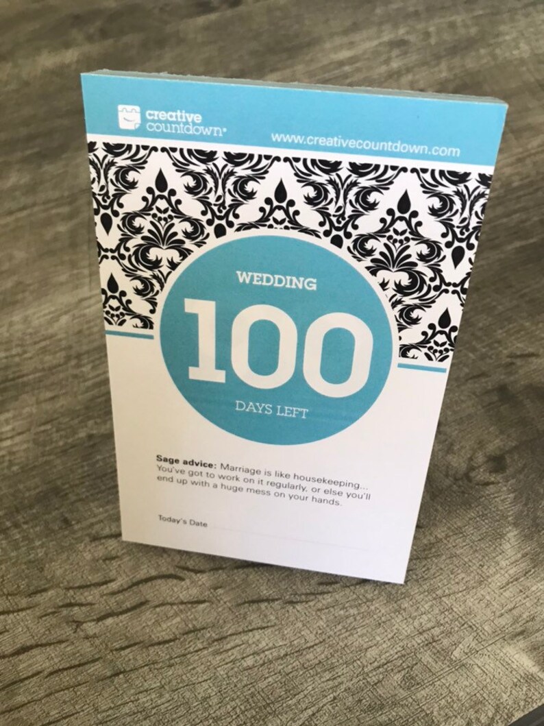 Countdown to Wedding 100day Tearoff Countdown Calendar in Etsy