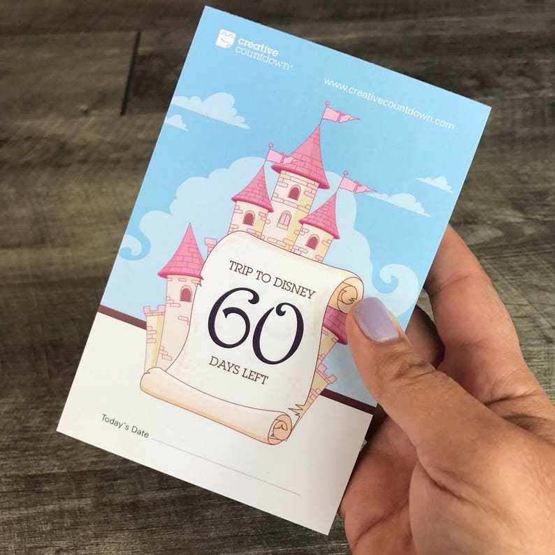 Countdown to Disney a 60day Tearoff Countdown Calendar Etsy