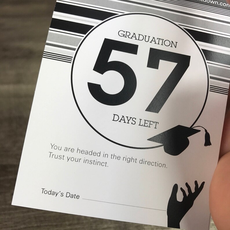 High School Graduation Countdown 60day Tearoff Calendar Etsy