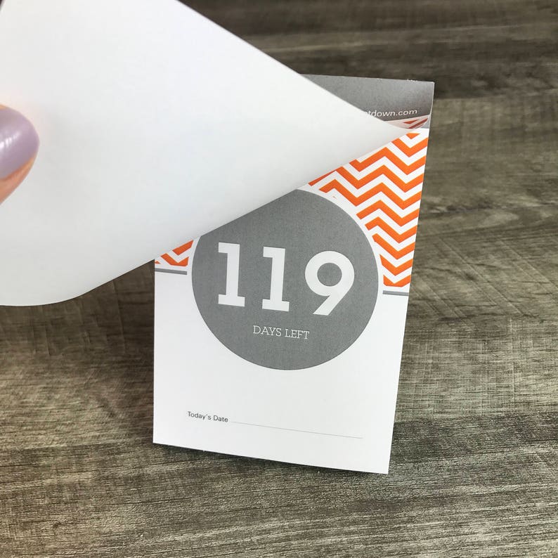 Countdown Calendar Tearoff Pad 120 Day Countdown to Your Big Etsy