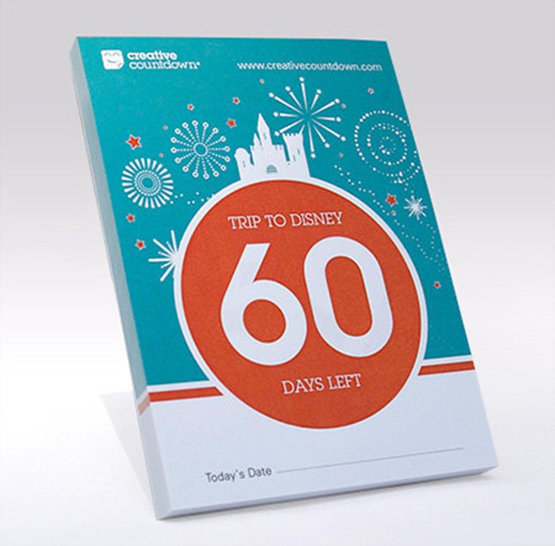 Disney Countdown a 60day Tearoff Disney Countdown Calendar Etsy