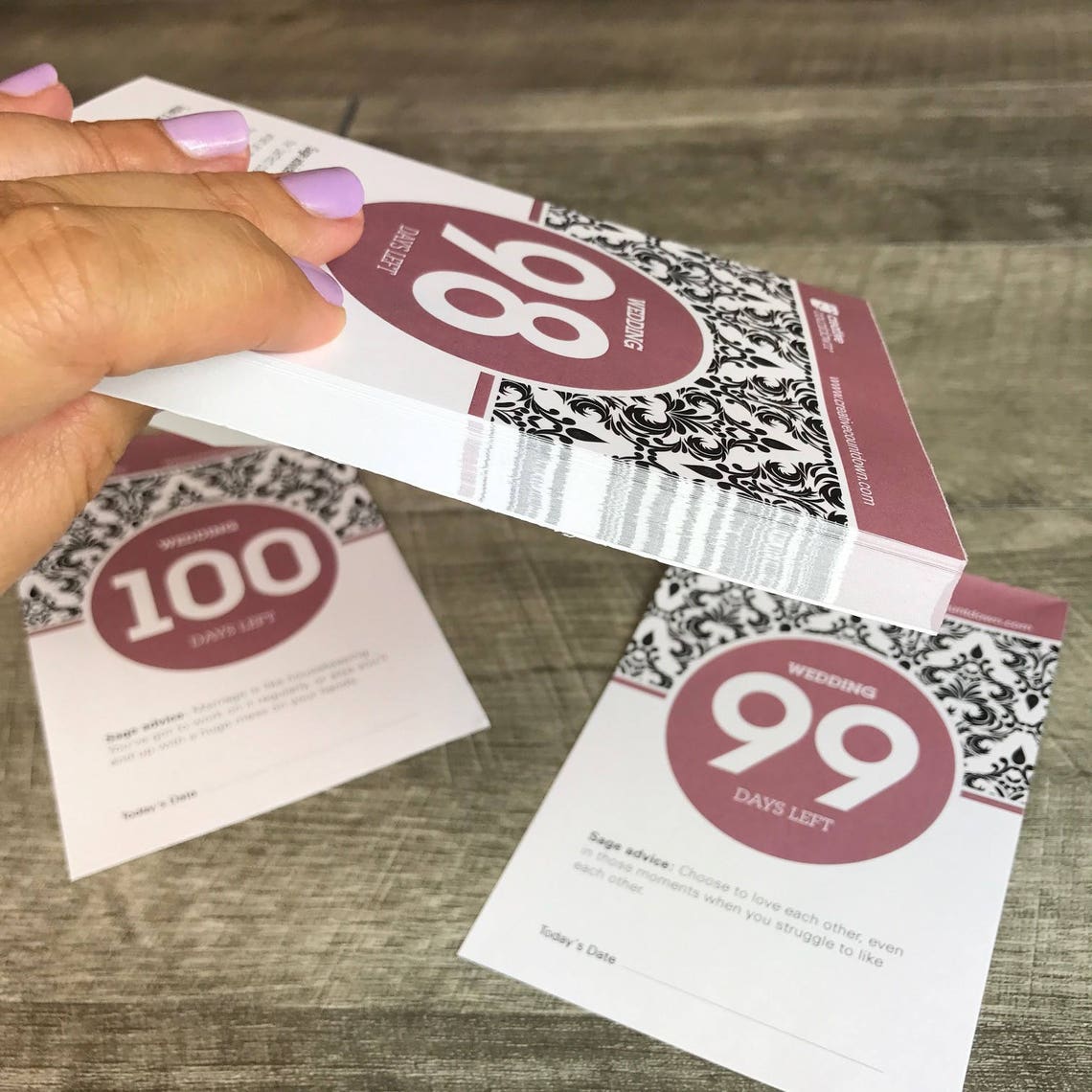 Countdown to Wedding 100day Tearoff Countdown Calendar Etsy