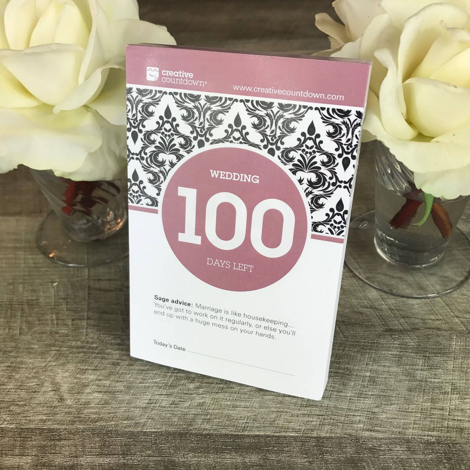 Countdown to Wedding 100day Tearoff Countdown Calendar Etsy