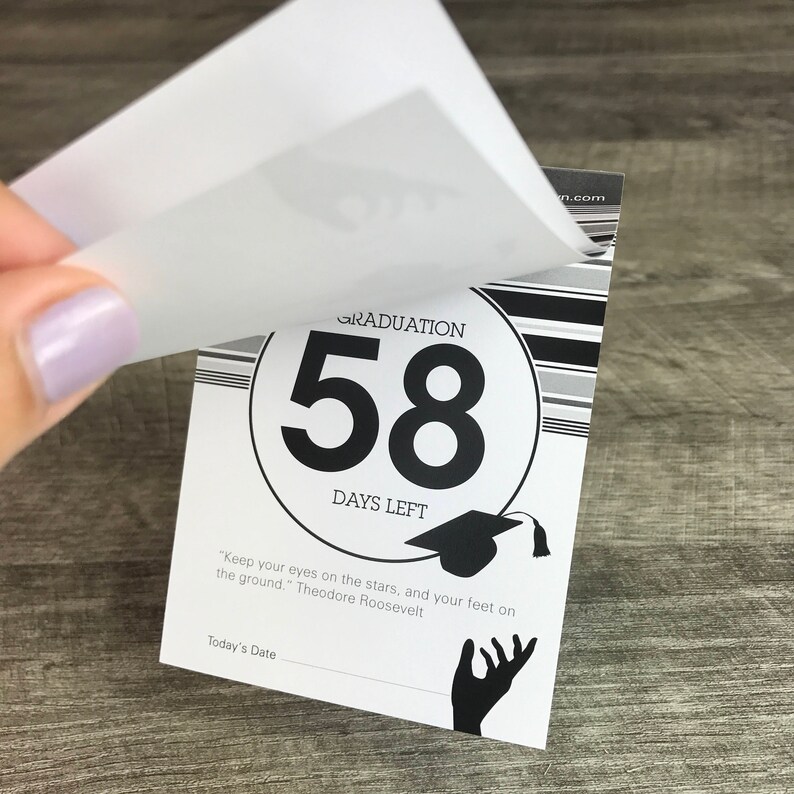 High School Graduation Countdown 60day Tearoff Calendar Etsy