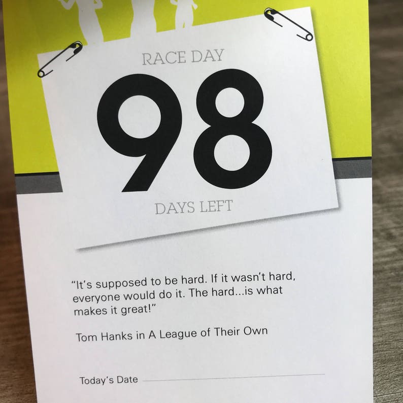 Countdown to Marathon, a 100day Tearoff Countdown Calendar Etsy