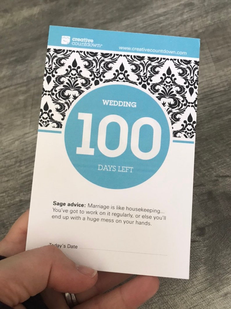 Countdown to Wedding 100day Tearoff Countdown Calendar in Etsy