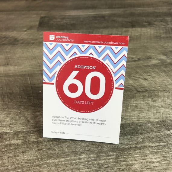 60-day Countdown to Baby Adoption Tear-off Calendar - Etsy