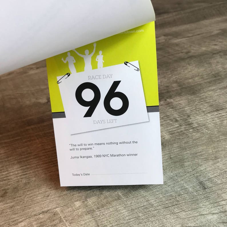Countdown to Marathon, a 100day Tearoff Countdown Calendar Etsy