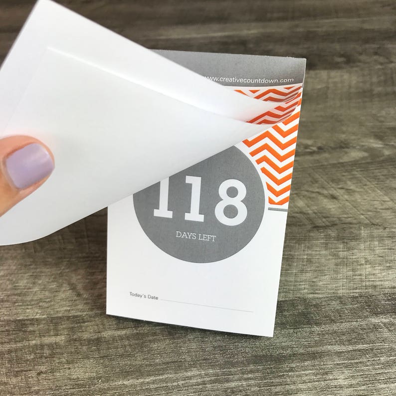 Countdown Calendar Tear off Pad 120 Day Countdown to Your Big Etsy Countdown Calendar Tear off Pad 120 Day Countdown to Your Big Etsy