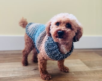 Crochet Dog Sweater, Crochet Pet Sweater, Sweater for Dog, Sweater for Pet, Crochet Pet Jacket, Crochet Sweater, Striped Sweater, Crochet