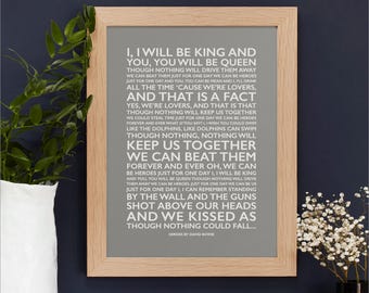 Custom Made Favourite Song Lyrics Personalised Print. Framing Art Home Gift. Use Your Own Song Lyrics Words