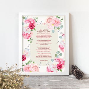 Use seu próprio poema personalizado impressão moldura arte feito sob medida presente aniversário letras lembrança casamento casa A5 8x10 A4 A3