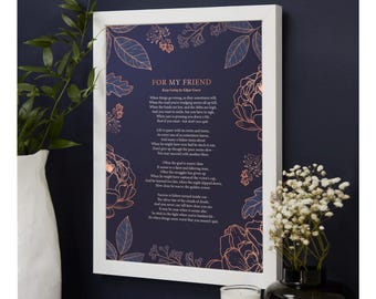 Use Your Own Poem Personalised Print Framing Art Custom Made Gift Anniversary Remembrance Wedding Home
