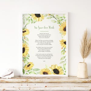 Stampa di poesie personalizzate Usa le tue parole Regalo di anniversario personalizzato Incorniciatura Decorazione floreale da parete Carta commemorativa di nozze fatta a mano
