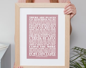 Use Your Own Song Lyrics Words Personalised Custom Made Print. Framing Art Home Gift Favourite Song Lyrics