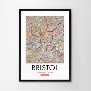 Utilice cualquier código postal del Reino Unido Mapa personalizado del Reino Unido Impresión personalizada Mapas del sistema operativo Regalo de inauguración de la casa Arte enmarcado Mapa detallado de pared Brighton